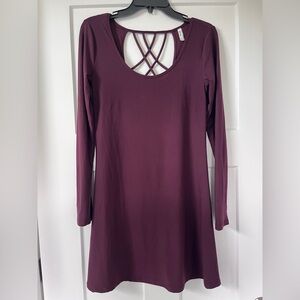 Criss Cross Back Long Sleeve Dress